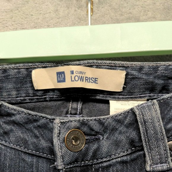 GAP Curvy USA Made Women Jeans Low Rise Bootcut Solid Blue W:31 L:34 - Picture 7 of 16